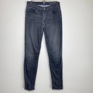 7 For All Mankind Womens Sz 28 High Waist Ankle Skinny Grey Stretch Denim Jeans